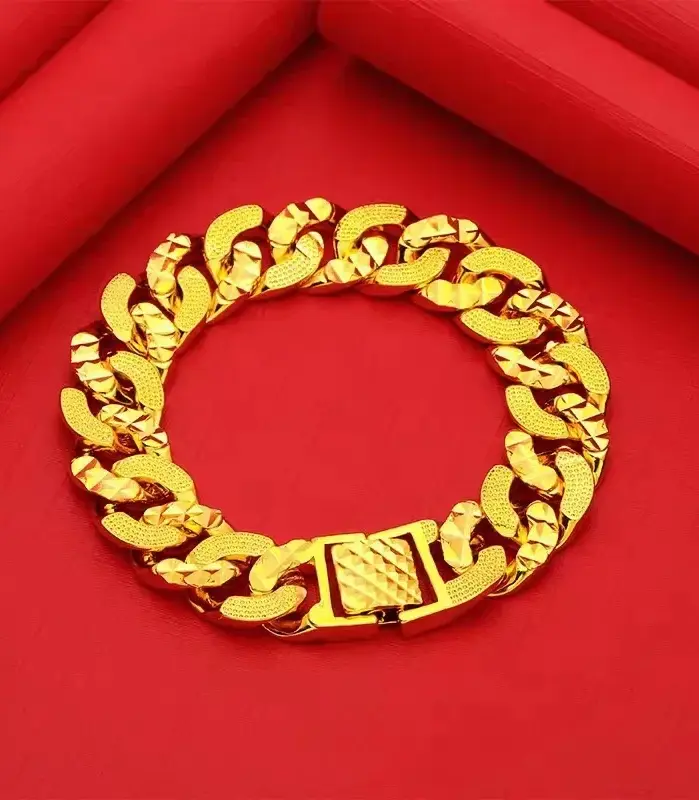 Pulsera de oro AU750 para hombre y mujer, pulsera de jefe de 18k, cadena dominante, alta calidad, envío gratis con certificado 1