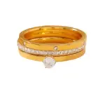 Anillo de acero inoxidable de lujo para mujer, conjunto de tres piezas de circón, accesorio clásico de moda para dedo, joyería, regalos femeninos al por mayor 6