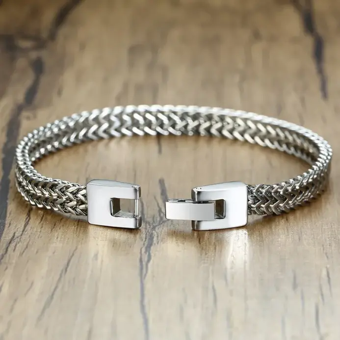 🦾 Pulsera "Double Iron Rope" – Acero Inoxidable Estilo Biker 2