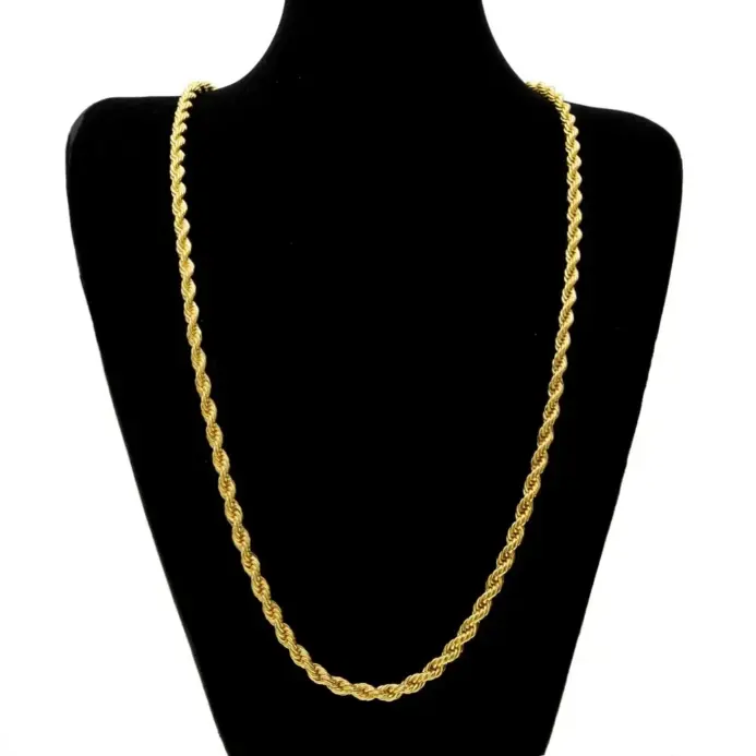 🌪️ Collar "Twisted Rope 4mm" – Oro 18K Estética Y2K & Timeless 1