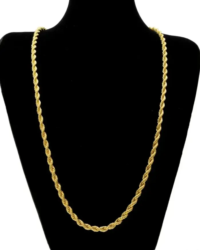 🌪️ Collar "Twisted Rope 4mm" – Oro 18K Estética Y2K & Timeless 1