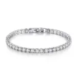 Pulsera de moissanita chapada en platino y plata S925 de alta calidad, joyería de boda con personalidad brillante, pulsera con dijes de regalo para mujer 6