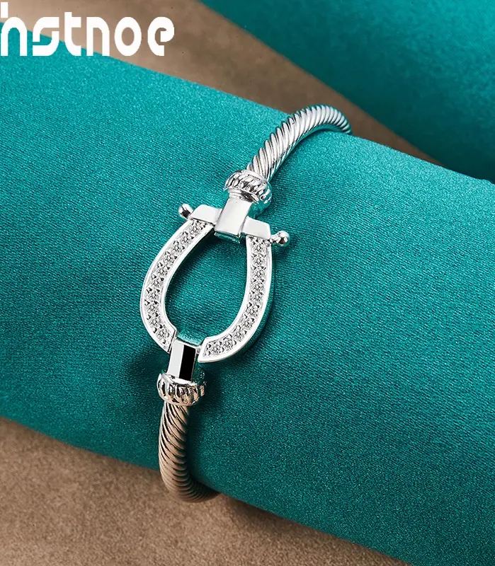 brazaletes de cuerda anudados de Plata de Ley 925 para mujer, joyería de moda para fiesta de cumpleaños y boda, regalos para mujer 1
