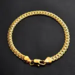 Cadena con colgante lateral minimalista de oro de 18 quilates y 5 mm, gargantilla ajustable de 20-60 cm para hombres y mujeres, collar de lujo para todos los días 2