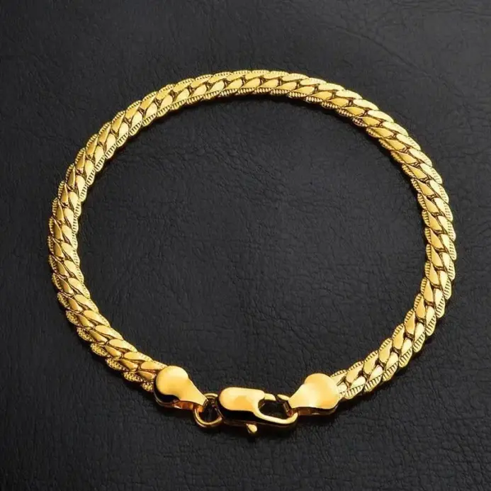 Cadena con colgante lateral minimalista de oro de 18 quilates y 5 mm, gargantilla ajustable de 20-60 cm para hombres y mujeres, collar de lujo para todos los días 2