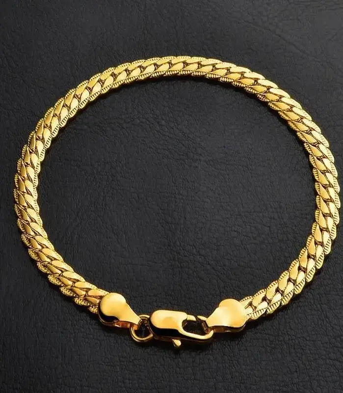 Cadena con colgante lateral minimalista de oro de 18 quilates y 5 mm, gargantilla ajustable de 20-60 cm para hombres y mujeres, collar de lujo para todos los días 2