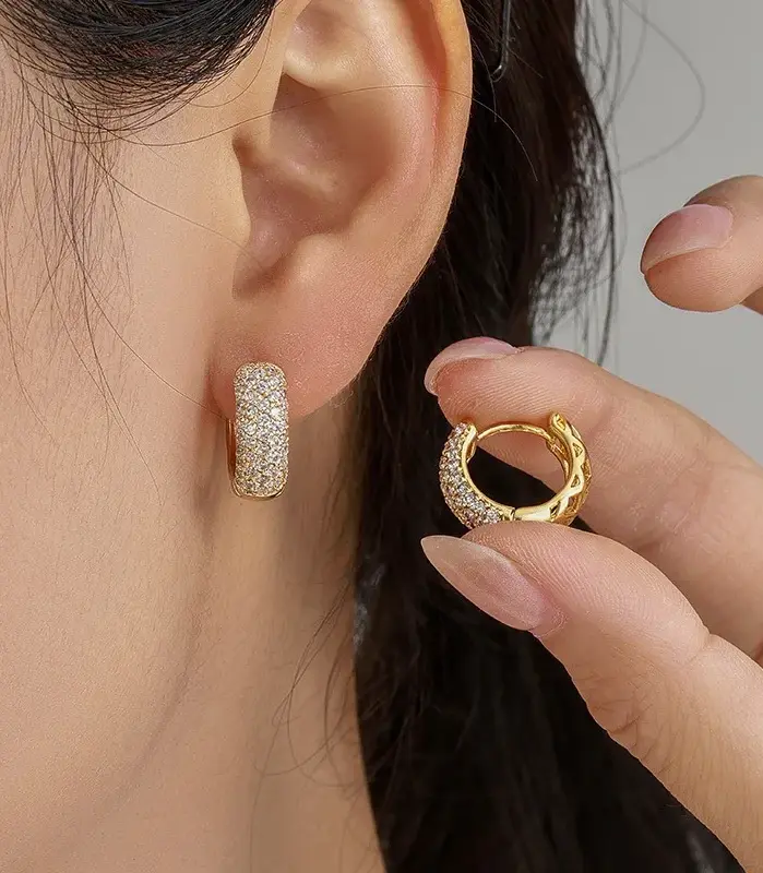 Pendientes de plata de ley 925 con circonita cúbica para mujer, pendientes circulares redondos pequeños de diseño vintage, joyería hipoalergénica para fiesta 2