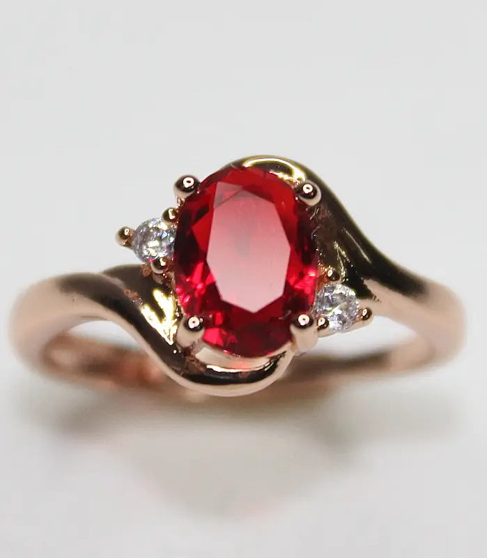 elegante anillo de joyería de plata 925 para mujer forma ovalada rubí circón piedras preciosas oro rosa anillos abiertos boda fiesta Ornanmet 2