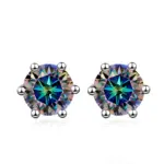 Pendientes NeeTim de moissanita de 0,5 CT, 1ct, 2ct, para mujer, Plata de Ley 925, verde, rosa, negro, azul, gris, pendientes brillantes 3