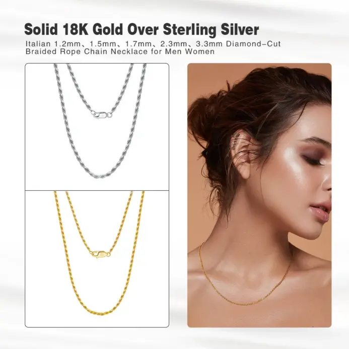 💎 Collar "Diamond Rope SC29" – Plata Italiana .925 de Alto Brillo 2