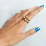 Un nicho de anillo de joyería de cobre de cuatro anillos de dos colores, hipoalergénico, estilo Ins, artefacto apilable, adecuado para joyería de mujeres jóvenes 4 Un nicho de anillo de joyería de cobre de cuatro anillos de dos colores, hipoalergénico, estilo Ins, artefacto apilable, adecuado para joyería de mujeres jóvenes 4