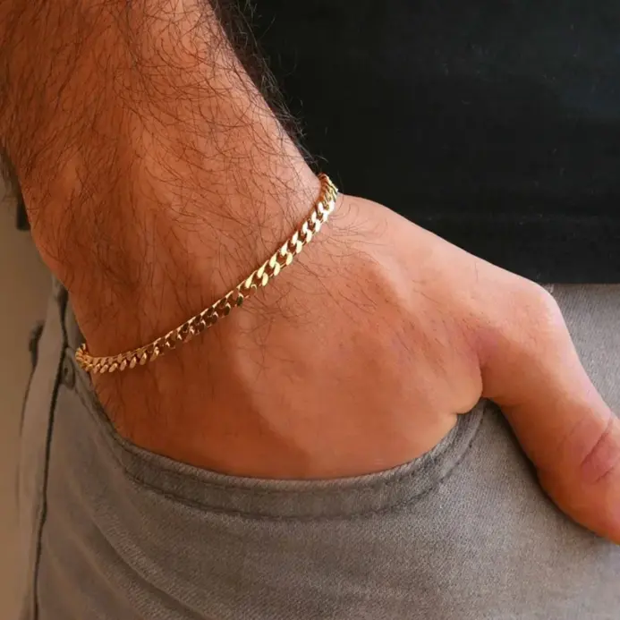 Nueva Cadena Cubana Moderna para Hombre, Brazalete Clásico de Acero Inoxidable de 3, 5 y 7 mm de Ancho, para Hombre y Mujer, Joyería, Regalo para Fiestas 2