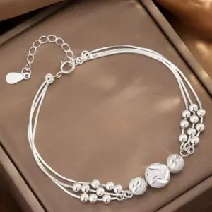 Pulseras finas de Plata de Ley 925 con cuentas de la suerte para mujer, pulsera ajustable multicapa de diseñador de lujo, joyería para fiesta y boda 1