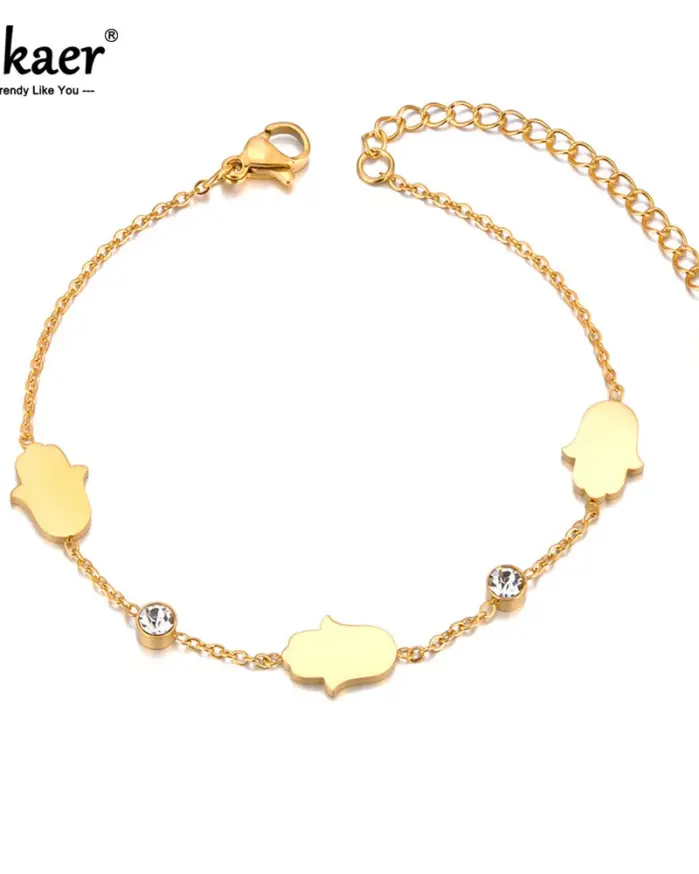 ✋ Pulsera "Protección Hamsa" – Acero 316L Impermeable y Oro PVD 1