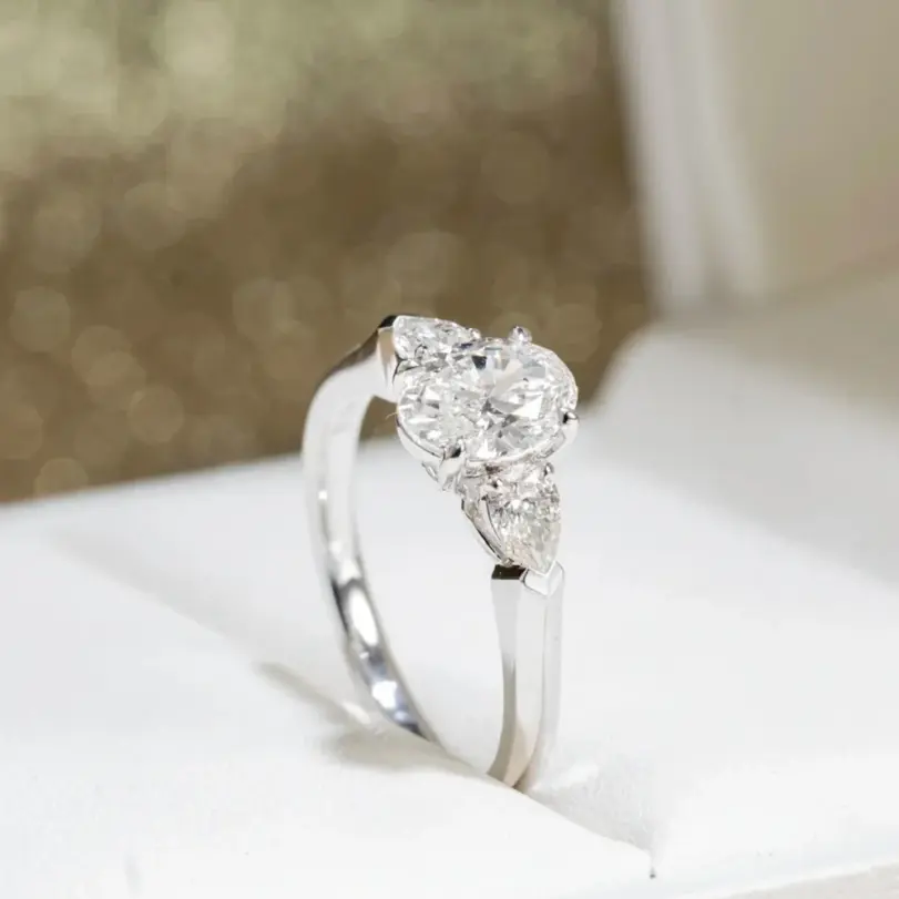 Anillo de moissanita OEVAS con corte ovalado de 1,5 quilates, 100% plata de ley S925 para mujer, alianza de boda, joyería fina al por mayor 4