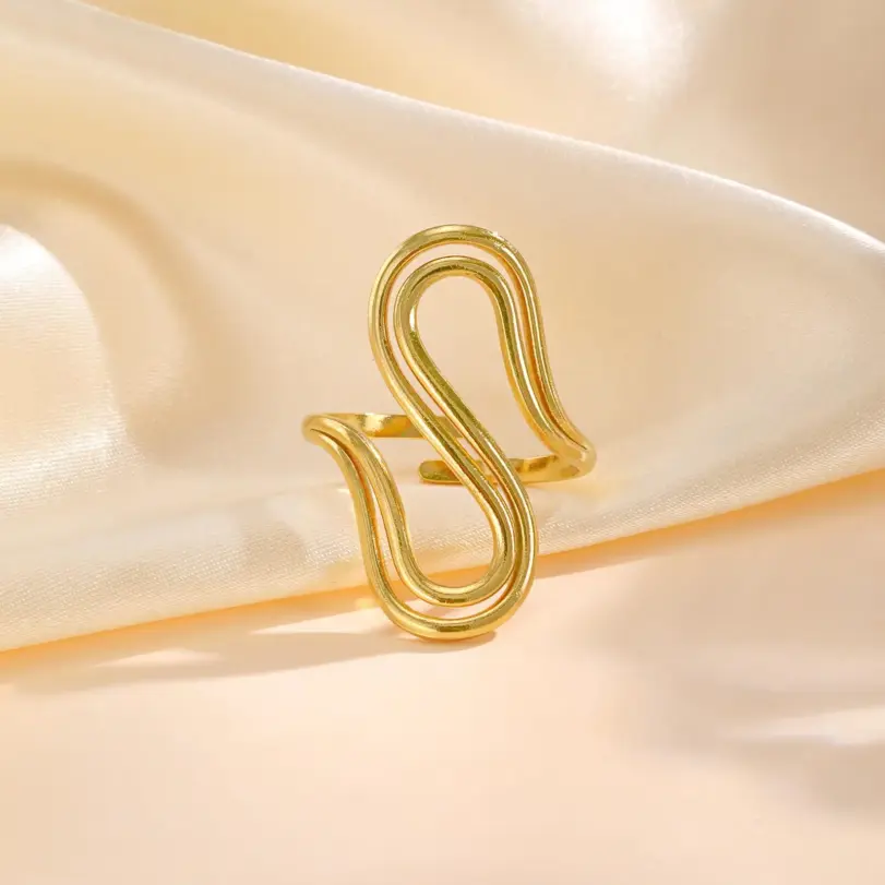 Anillo de sello redondo de acero inoxidable, anillo de rayo de sol con patrón de sol, regalo de joyería delicada para mujeres y niñas 5