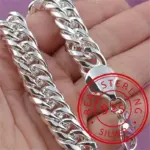 Pulsera sólida de cadena lateral con hebilla bonita de Plata de Ley 925 para mujeres y hombres, abalorio para regalo de fiesta, joyería de moda para boda 2