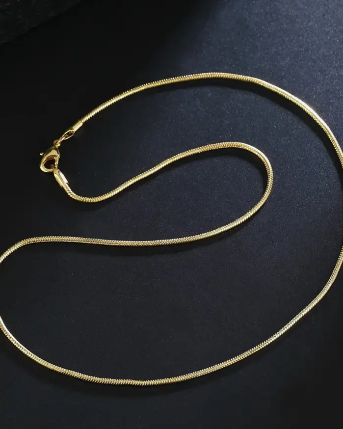 🐍 Collar "Snake Deluxe 2mm" – Plata .925 y Oro 18K Luxury 2