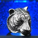 Beier, nueva tienda, anillo de acero inoxidable 316L, anillo de cabeza de tigre dominante de alta calidad, Animal para hombre, joyería de motorista LLBR8-161R 4