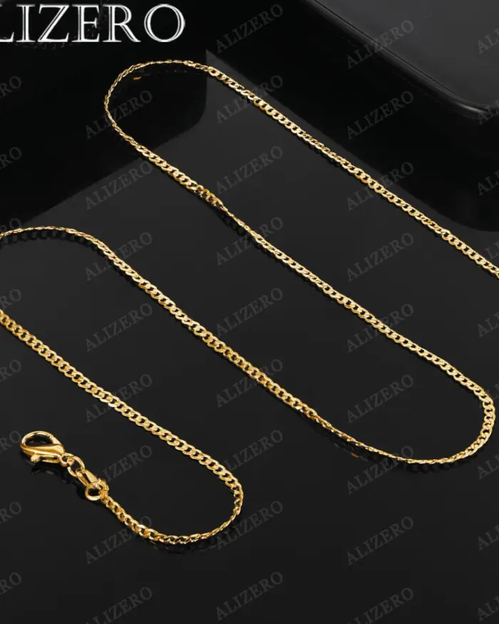 ✨ Collar "Satin Mirror 2mm" – Plata .925 y Oro 18K (Cadena Plana) 1