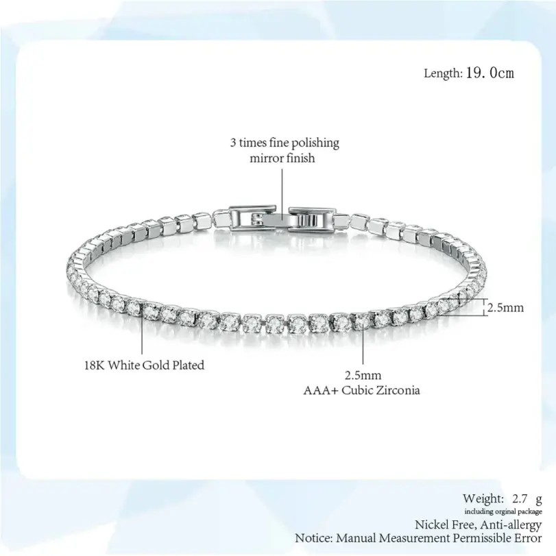 ZHOUYANG-pulsera de tenis para mujer, brazalete de lujo colorido opcional de 2,5mm, CZ, cristal, Color oro rosa, regalo, joyería de moda KC128 6