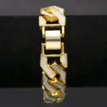 Pulsera de oro puro 24K 9999 de lujo, pulsera geométrica personalizada para hombre 3