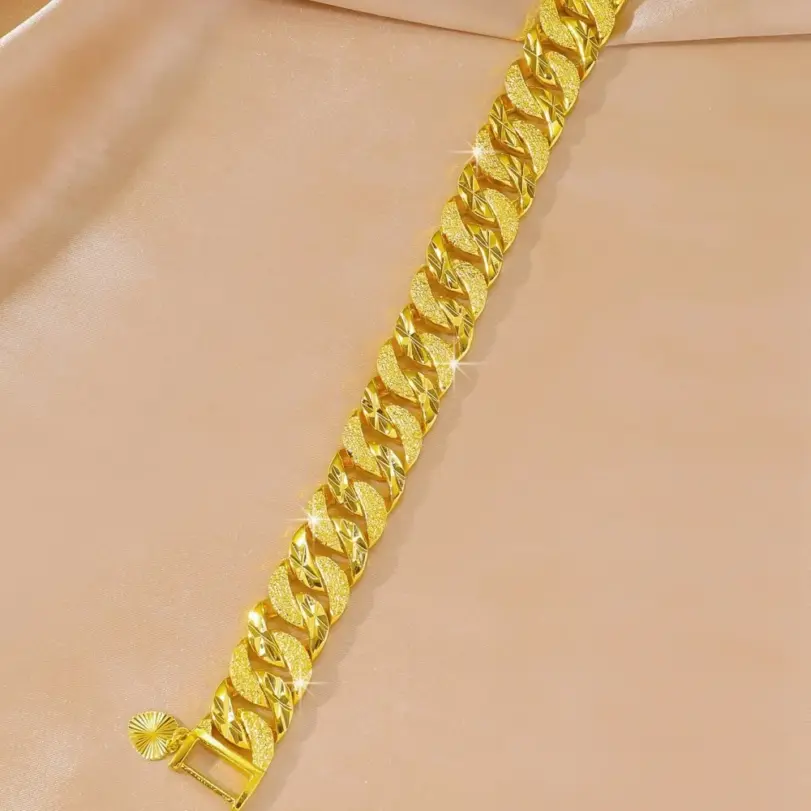 Pulsera de Oro 24K AU999 para Hombre, Diseño Trenzado de 15mm - Dominio Masculino 3