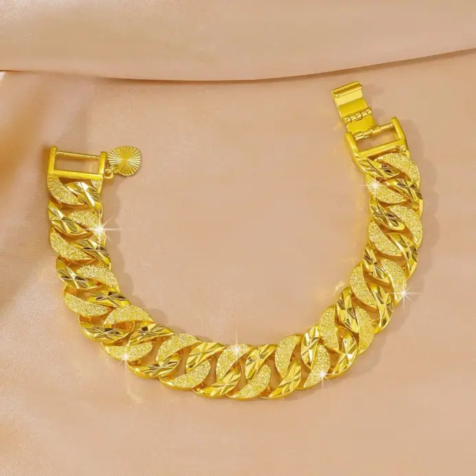 Pulsera de Oro 24K AU999 para Hombre, Diseño Trenzado de 15mm - Dominio Masculino 2