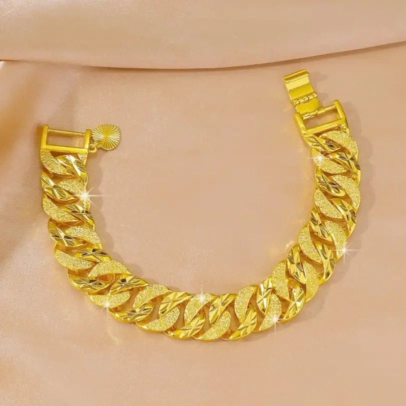 Pulsera de Oro 24K AU999 para Hombre, Diseño Trenzado de 15mm - Dominio Masculino 2