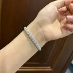 Pulsera de tenis de lujo de moissanita completa de 3 mm, 100% Plata S925, D Color VVS1, Diamante de laboratorio, Cadena de mano, Joyería fina para fiesta, Regalo 6