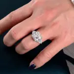 Anillos de boda de plata de ley 100% 925, brillantes, cuadrados, de 10x10mm, color rosa, blanco, amarillo, con diamantes de alto contenido de carbono, joyería fina para mujer 6