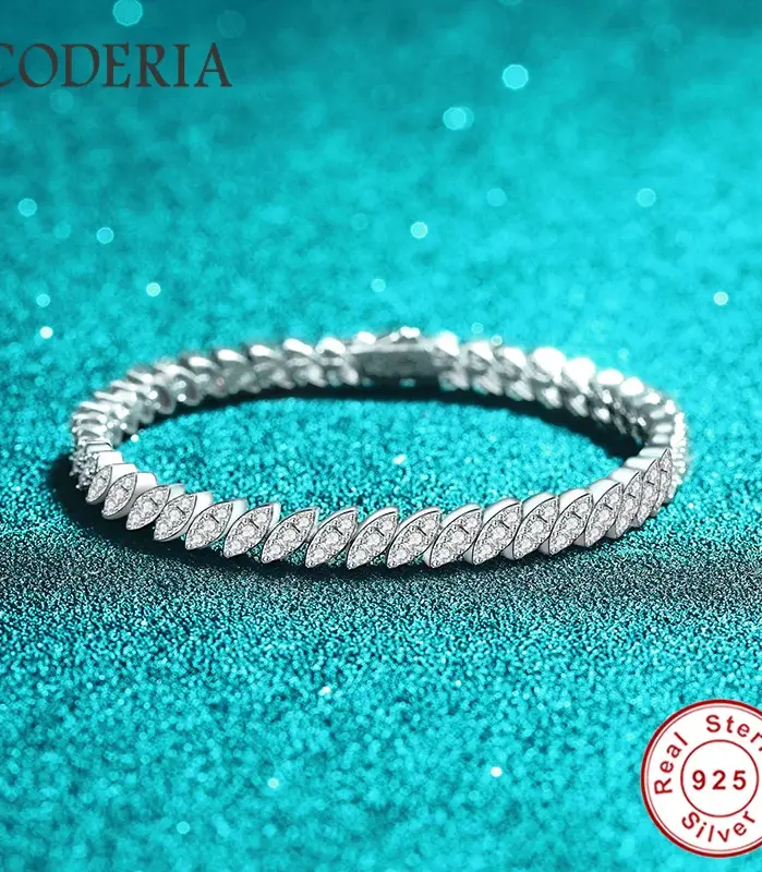 100% de plata S925, pulsera de moissanita, prueba de diamante, brazalete de moda para mujer, joyería de lujo con GRA 1