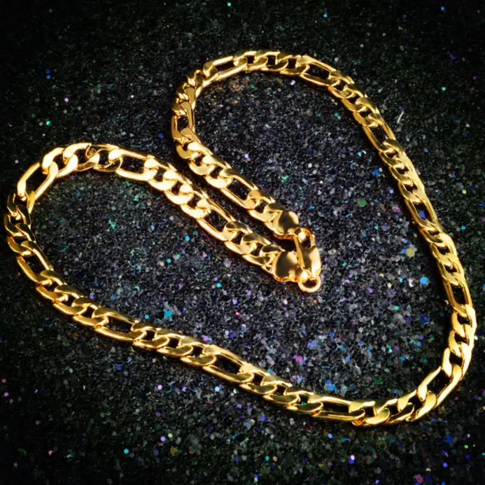 🔝 Collar "Noble Curb 6mm" – Cadena Lateral en Oro 18K Luxury 2