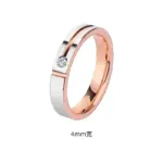 Anillos de boda para hombres y mujeres, chapado en oro rosa, incrustaciones de moissanita sintética de tungsteno, ajuste cómodo, grabado 3