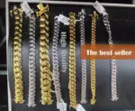 Pulsera de cadena de eslabones cubanos Miami chapada en oro de 18 quilates de 22 mm Moda para hombres 1