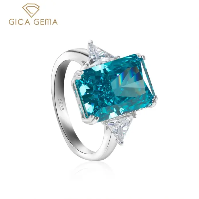 GICA GEMA-Anillo de plata de ley 100% 925 con piedra preciosa de diamante moissanita, joyería fina, para mujeres 1