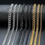 Collar de cadenas de acero inoxidable para hombre, Gargantilla básica de rapero en el cuello, joyería de moda, Hip Hop, ancho, 3/5/7/9MM, Eslabón cubano 5