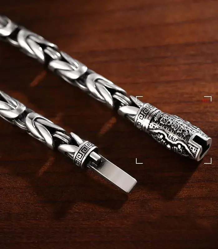 🦾 Pulsera "Thai Security Weave" – Plata Retro & Estilo Hip-Hop 2