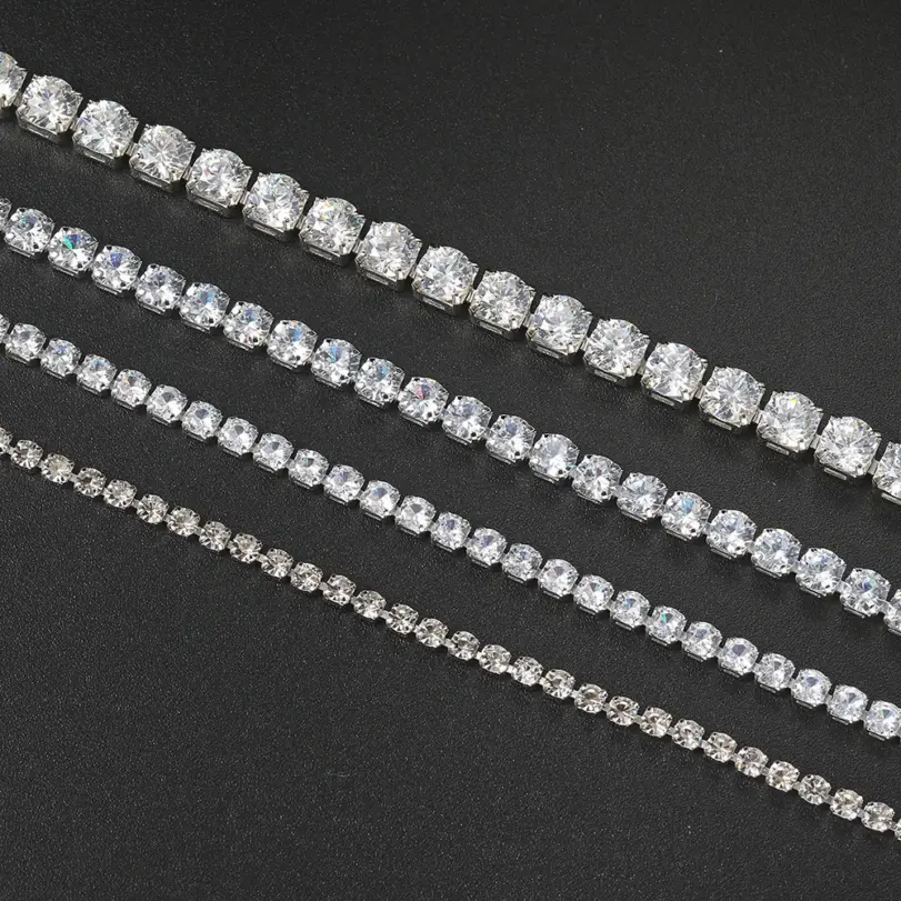 ZHOUYANG-pulsera de tenis para mujer, brazalete de lujo colorido opcional de 2,5mm, CZ, cristal, Color oro rosa, regalo, joyería de moda KC128 4