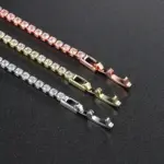 Pulsera de tenis de circonia de 2,5mm para mujer, abalorio de cristal de diseñador, pulsera de cadena fina de tenis en la mano, joyería de boda KC128 4