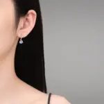 NeeTim-pendientes colgantes de moissanita de 1 quilate, plata de ley S925 con pendiente de boda chapado en oro, joyería de diseño brillante con diamantes de laboratorio 6