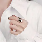 925 anillos de plata esterlina para mujer pareja minimalista hecho a mano Simple anillo abierto grande fiesta prevenir alergias joyería regalos de vacaciones 4