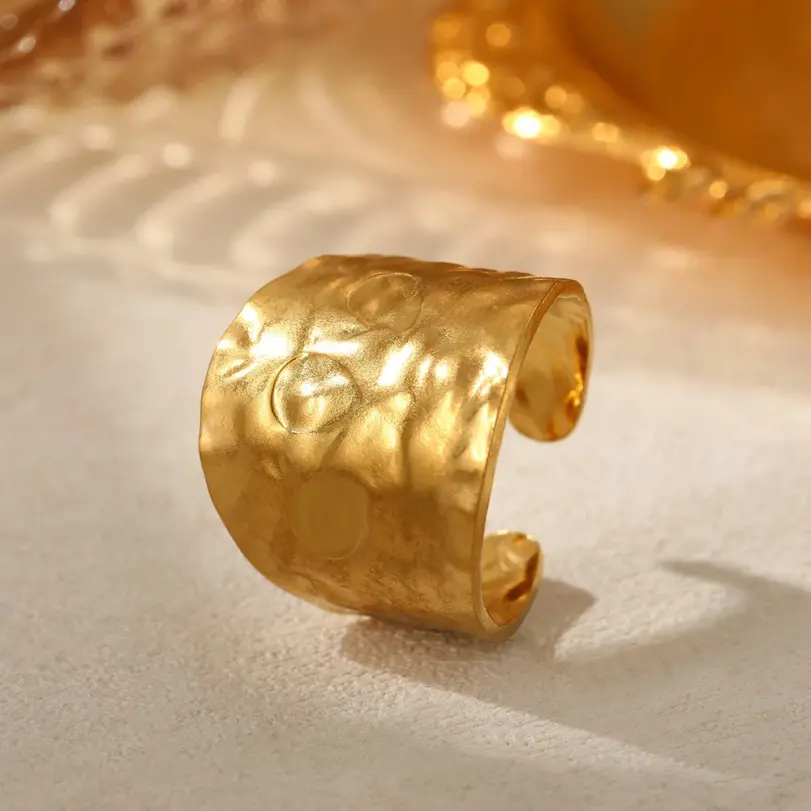 2025 anillos de acero inoxidable minimalista geométrico entrelazado anillo abierto ajustable anillo atmosférico de moda para mujer joyería nueva 5