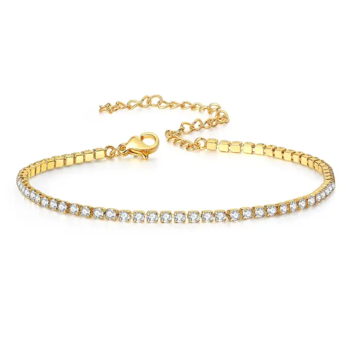 ✨ Pulsera Tennis "Dainty Glow" – Acero Inoxidable y Circonia 2mm 1