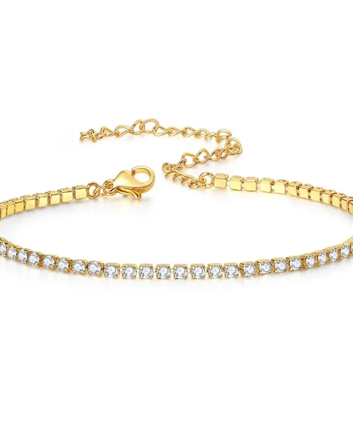 ✨ Pulsera Tennis "Dainty Glow" – Acero Inoxidable y Circonia 2mm 1