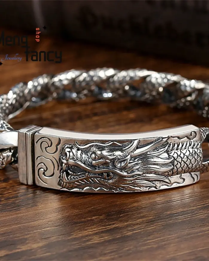 Lo más vendido, accesorio de pulsera potente personalizado hecho a mano para hombre, hecho de plata antigua, joyería de calidad de lujo elegante 1