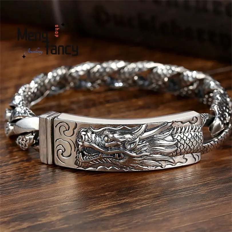 Lo más vendido, accesorio de pulsera potente personalizado hecho a mano para hombre, hecho de plata antigua, joyería de calidad de lujo elegante 1