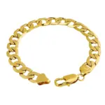 Pulsera de oro puro 24K 9999 de lujo para hombres y mujeres, pulsera de oro de 24 quilates, pulsera cubana lateral de 8mm 5