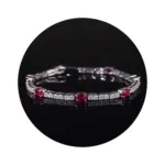 pulsera de tenis de rubí cultivada en laboratorio de BALLET para mujer, brazalete de piedra natal de Plata de Ley 925, pulsera de lujo para fiesta, regalo 6