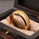 Anillos de boda para hombre de carburo de tungsteno de color dorado de 8 mm con incrustaciones de hoja de oro, ajuste cómodo, joyería de moda, anillo de compromiso, anillos de promesa 3